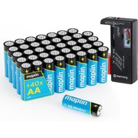 Maplin 40x AA LR6 1.5V Alkaline Batteries 7 Year Shelf Life inc Batter