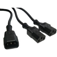 Cables Direct RB-335W power cable Black C14 coupler 2 x C13 coupler