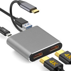 Fdl Usb Type C To Dual Hdmi 2.0 Adaptor + Power & Data M/F/F