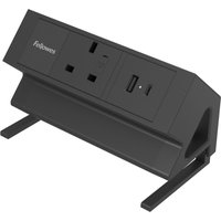 Fellowes Power Desk Type G Clamp Fit 1x230v 1xUSB-A 1x USB-C Socket 2m