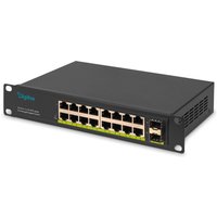 Digitus 10" Gigabit 16-Port Unmanaged Switch with 2× 1G SFP