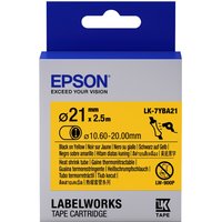 Epson C53S657904/LK-7YBA21 Heat Shrink Tubes black on yellow 21mm x 2.