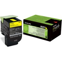 Lexmark 80C20Y0/802Y Toner-kit yellow return program. 1K pages ISO/IEC