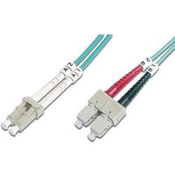 Fdl 2.5M OM3 50/125 LC-SC Dlx 2.8Mm Fibre Optic Cable - Aqua