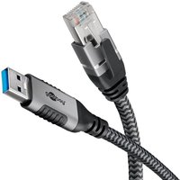 Goobay 70299 cable gender changer USB A RJ-45 Black. Silver