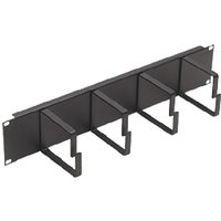 Cablenet 2u 4 Ring Cable Management Bar 100mm Rings Black