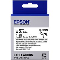 Epson C53S654904/LK-4WBA5 Heat Shrink Tubes black on white 5mm x 2.5m
