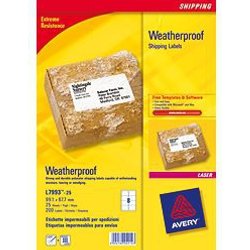 Avery Weatherproof Shipping Labels Self-Adhesive Label White 200 Pc(S)