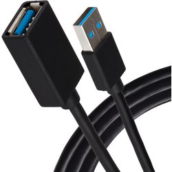 Maplin USB-A 3.0 Male To USB-A 3.0 Female Extension Cable - Black. 1.5