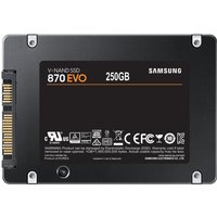 Samsung 870 EVO. SSD capacity: 250 GB SSD form factor: 2.5" Read speed: 560 MB/s Write speed: 530 MB/s Data transfer rate: 6 Gbit/s Component for: PC