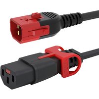 FDL 1M IEC C14 PLUG TO C13 SOCKET DUAL LOCKING EXTENSION