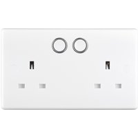 BG Electrical Slim Nexus Double Switched 13A Power Socket + Smart Home