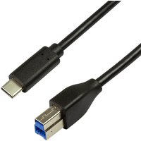 LogiLink CU0163 USB cable USB 3.2 Gen 1 (3.1 Gen 1) 2 m USB C USB B Bl