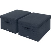 Leitz Fabric Medium Storage Box with lid Pack of 2