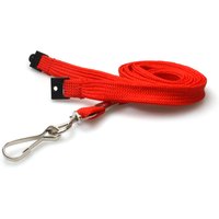 Digital ID 10mm Red Tubular Breakaway Lanyards with Metal J-Clip (Pack