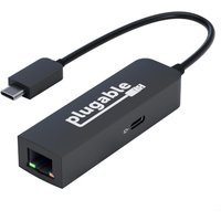 Plugable Technologies USB C to Ethernet Adapter 2.5Gb with 100W USB-C PD Charging, 2.5 Gigabit Type C USB Ethernet Adapter for Windows, MacBook, Chrome, iPad, Surface, XPS, Thunderbolt 4, USB4 (USBC-E2500PD)