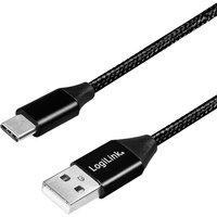 LogiLink CU0140 USB cable USB 2.0 1 m USB C USB A Black