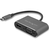 StarTech.com USB-C to VGA and HDMI Adapter - 2-in-1 - 4K 30Hz - Space