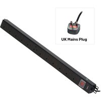 Lindy 12 Way UK Mains Sockets. Vertical PDU with UK Mains Plug