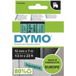 Dymo 45019/S0720590 Directlabel-Etikettes Black On Green 12Mm X 7M For