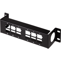 LogiLink Keystone bracket for wall or 10-inch mounting. 12 ports. blac