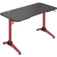 LogiLink Gaming Desk. 120x60 cm. RGB lighting. red desk frame