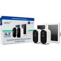 Arlo Essential 2K Outdoor Security Camera & Solar Panel. 2-pack