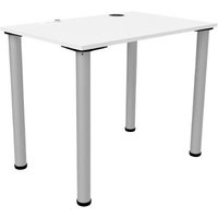 DDB WFH 02 White Laminated Top MDF White Legs