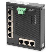 Digitus 8 Port Gigabit Ethernet Network Switch. Flat. Industrial. Unma