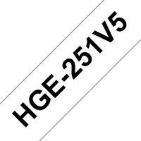 Brother HGE-251V5 DirectLabel black on white Laminat 12mm x 8m Pack=5