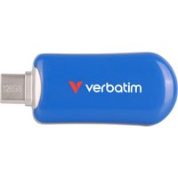 Verbatim Plectra USB-C Flash Drive Blue 128GB