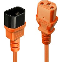 Lindy 1m IEC Extension Cable. Orange