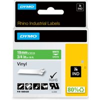 Dymo 1805420 Ribbon Vinyl white on green 19mmx5.5m for Dymo Rhino 6-19