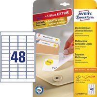 Avery L4736REV-25 self-adhesive label Rounded rectangle Removable Whit