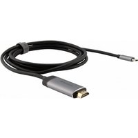 Verbatim 49144 video cable adapter 1.5 m USB Type-C HDMI Black. Silver