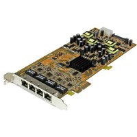 StarTech.com 4 Port Gigabit Power over Ethernet PCIe Network Card - PS