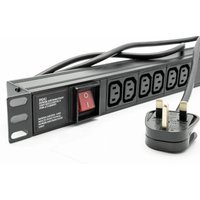 POWERDATA 6 WAY 19 INCH RACK PDU IEC SKTS TO 13A PLUG - HORIZONTAL