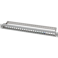LogiLink Keystone Panel 1U. 24 ports. shielded. with label field. grey