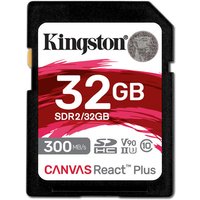 Kingston Technology 32GB Canvas React Plus SDHC UHS-II 300R/260W U3 V9