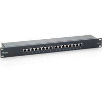 Equip 16-Port Cat.6 Shielded Patch Panel. Black