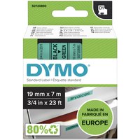 Dymo 45809/S0720890 DirectLabel-etikettes black on green 19mm x 7m for