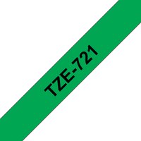 Brother TZE-721 DirectLabel black on green Laminat 9mm x 8m for Brothe