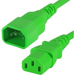 Cablenet 2M Iec C14 - Iec C13 Green Pvc 0.75Mm Power Leads