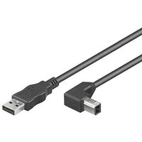 Microconnect USBAB1ANGLED USB cable USB 2.0 1 m USB A USB B Black