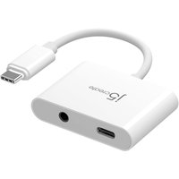 j5create JCA122 USB-C® to 3.5mm Audio Adapter with Power Delivery, Black