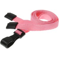 Digital ID 10mm Recycled Plain Pink Lanyards with Plastic J Clip (Pack