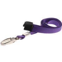Digital ID 10mm Recycled Plain Purple Lanyards with Metal Lobster Clip