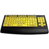 Accuratus USB upper case Hi-Vis Monster keyboard has a Black on Yellow