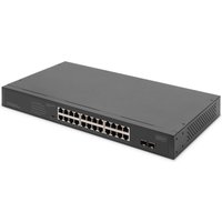 Digitus 24-Port Gigabit Netzwerkswitch. 19 Zoll. unmanaged.2 Uplink Po