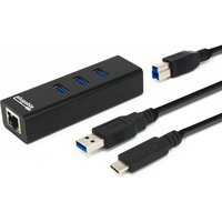 Plugable Technologies USB Hub with Ethernet. 3 port USB 3.0 Bus Powere